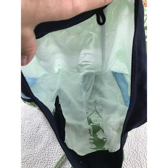 NAUTICA GREEN FLORAL BOARD SHORTS SWIM TRUNKS SZ 32 Mesh LINED Tie Waist Men’s - Picture 6 of 7